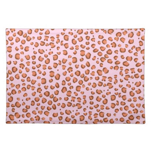 Modern Red Pink Leopard Pattern Animal Print Cloth Placemat
