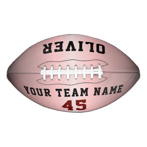 Modern Red Pink Metallic Player Team Name Number Football