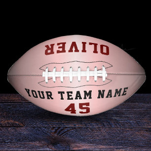 Modern Red Pink Metallic Player Team Name Number Football