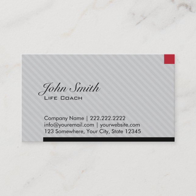 Modern Red Pixel Life Coach Business Card (Front)