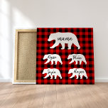 Modern Red Plaid And White Mama Bear Gift Canvas Print<br><div class="desc">Modern Red Plaid And White Mama Bear Gift.Best Personalized Gift For Mothers day,  Christmas,  Woman's day or Mom Birthday. Surprise Mom With a Gift That’s As Amazing As She Is.</div>