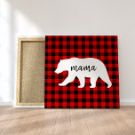 Modern Red Plaid And White Mama Bear Gift Canvas Print<br><div class="desc">Modern Red Plaid And White Mama Bear Gift.Best Personalized Gift For Mothers day,  Christmas,  Woman's day or Mom Birthday. Surprise Mom With a Gift That’s As Amazing As She Is.</div>
