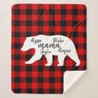 Modern Red Plaid And White Mama Bear Gift