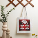 Modern Red Plaid And White Mama Bear Tote Bag<br><div class="desc">Best Personalized Gift For Mothers day,  Christmas,  Woman's day or Mom Birthday. Surprise Mom With a Gift That’s As Amazing As She Is.</div>