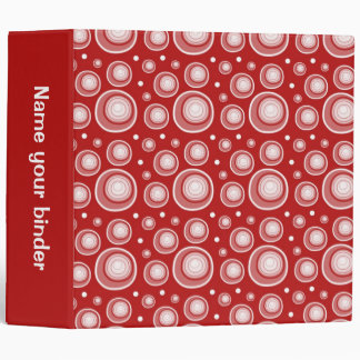 Modern Red Polka Dots Pattern 3 Ring Binder