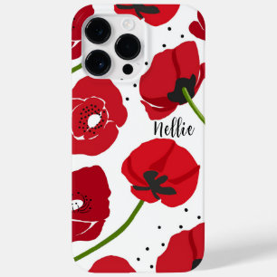 Modern Red Poppy Flowers Case-Mate iPhone 14 Pro Max Case