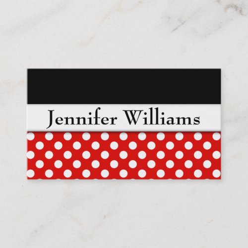 Modern Red Professional Polka Dot Business Card