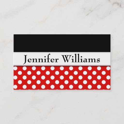 Customizable Modern Red Professional Polka Dot Business Card