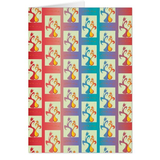Modern Red, purple and blue Tulip Couple pattern (Front)