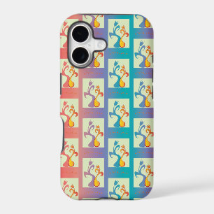 Modern Red, purple and blue Tulip Couple pattern iPhone 17 Case