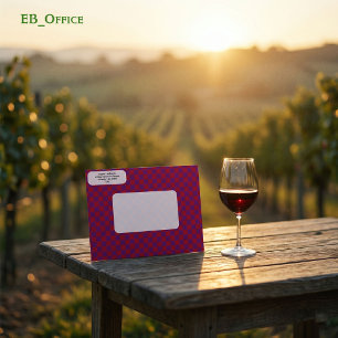 Modern Red & Purple Checkered  Return Address  Envelope