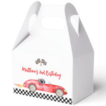 Modern Red Race Car Birthday Favor Boxes