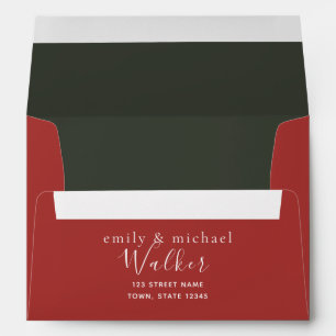 Modern Red Return Address Envelope