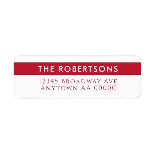 Modern Red Return Address Label