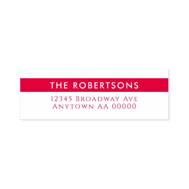 Modern Red Return Address Self-inking Stamp (Design)