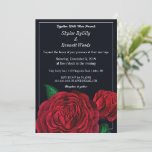 Modern Red Rose Invitation