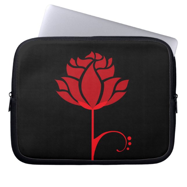 Modern Red Rose Laptop Sleeve (Front)