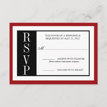 Modern Red Rose Rsvp by TreasureTheMoments at Zazzle