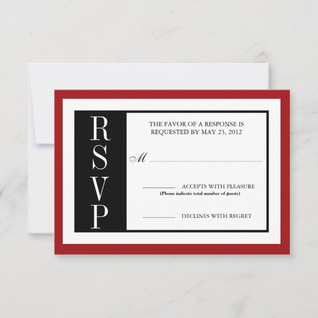 Modern Red Rose RSVP (Front)