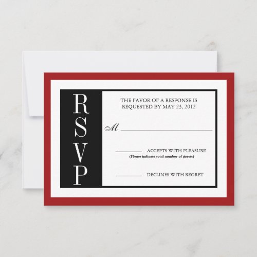 Modern Red Rose RSVP