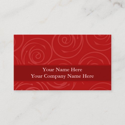 Modern Red Rose Swirls Damask Template Business Card Template