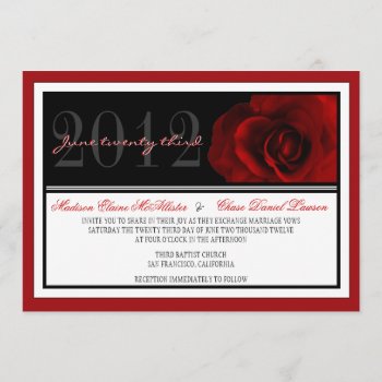 Modern Red Rose Wedding Invite by TreasureTheMoments at Zazzle
