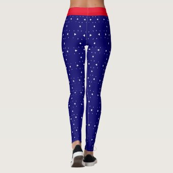 Modern Red, Royal Blue & White Leggings | Zazzle