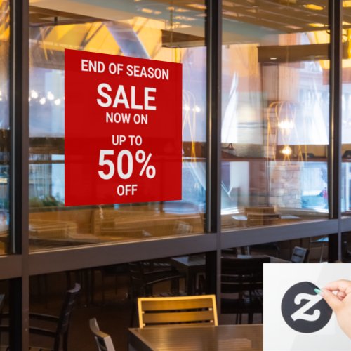 Modern Red Sale Now On Bold Business Window Cling