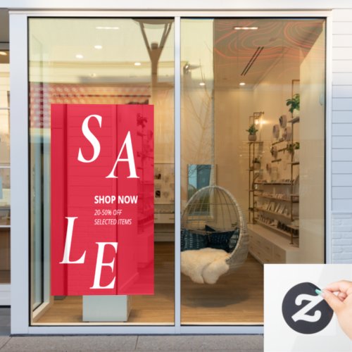 Modern Red SALE Store Discount Business Promo Window Cling