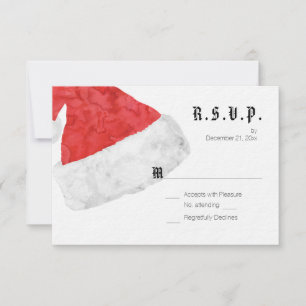 Modern Red Santa Hat Christmas Wedding RSVP