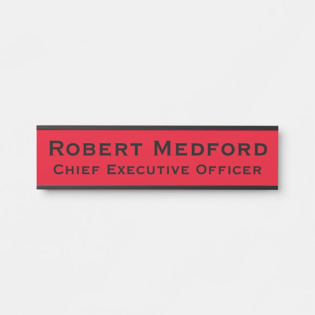 Modern Red Signs Hanging Door Sign Name Plate (Front)