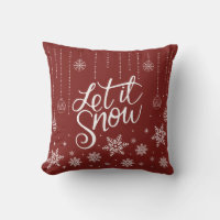 Modern Red, Silver Merry Christmas Snowflakes