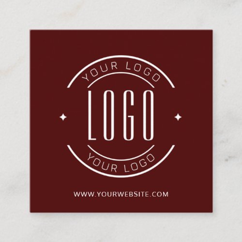 Modern red simple add your logo  square business card