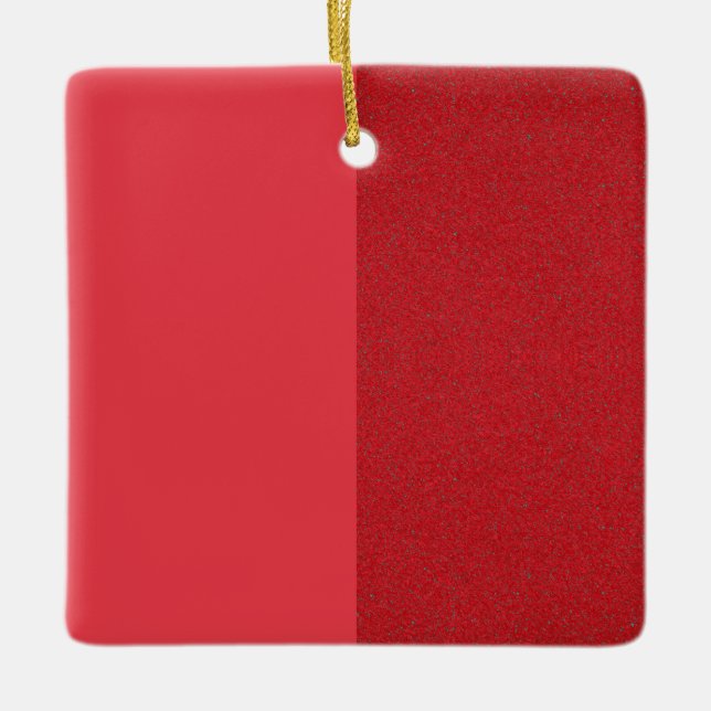 Modern Red Split Ornament with Texture – Customize (Front)