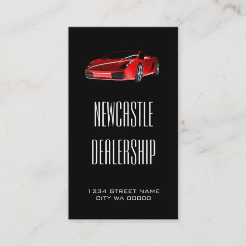 Modern Red Sports Car Dealership Business Card