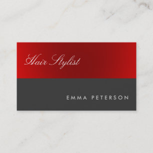 Modern Red Stripe Grey Stylist Fashion Consultant Business Card