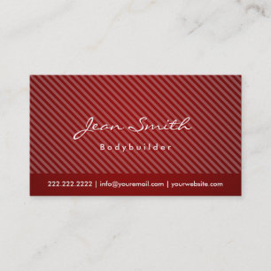 Modern Red Stripes Bodybuilding Business Card