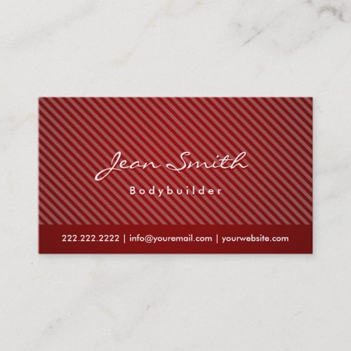 Modern Red Stripes Bodybuilding Business Card