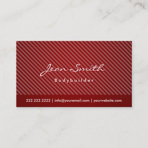 Customizable Modern Red Stripes Bodybuilding Business Card