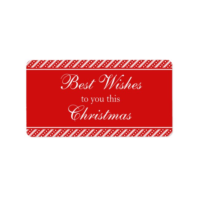 Modern Red Stripes Christmas Gift Label Stickers (Front)