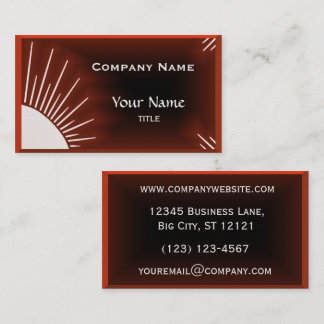 Modern Red Sun Corporate Business Card