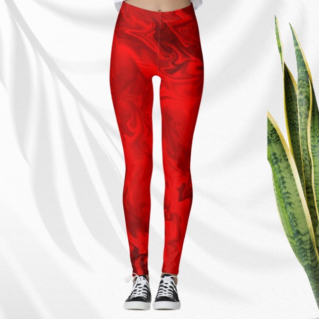 Modern Red Swirl Leggings (Creator Uploaded)