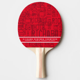 modern Red table-tennis-paddle with name Ping Pong Paddle