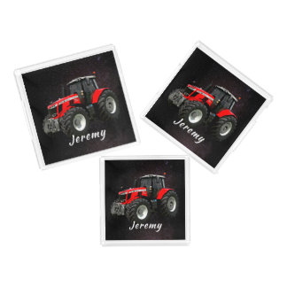 Modern Red Tractor    Acrylic Tray