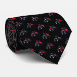 Modern Red Tractor On Black Neck Tie at Zazzle