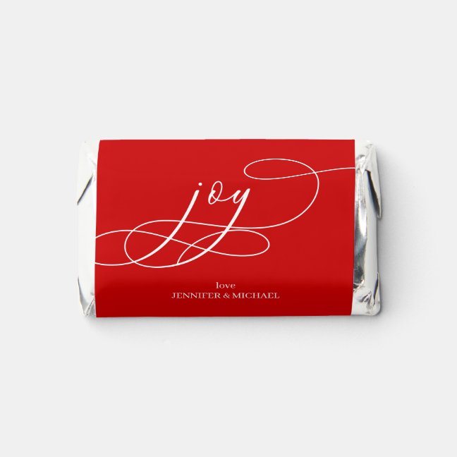 Modern red trendy Joy Christmas Hershey's Miniatures