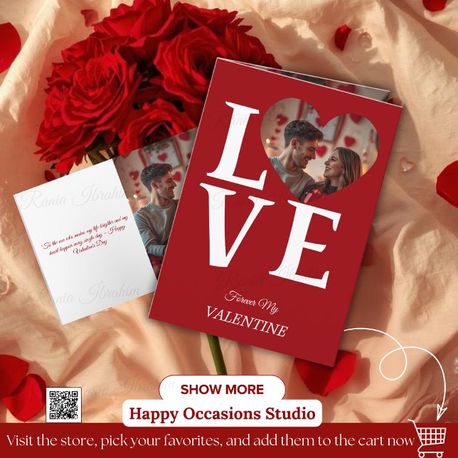 Modern Red Valentine’s Day Photo Card (Creator Uploaded)