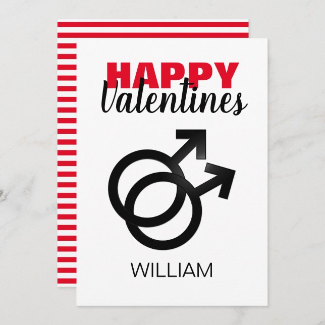 Modern Red Valentines Day Holiday Card (Front/Back)
