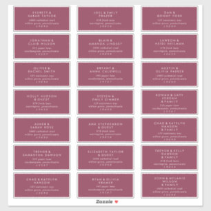 Modern Red Wedding Guest Address Labels