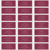 Modern Red Wedding Guest Address Labels (Front)
